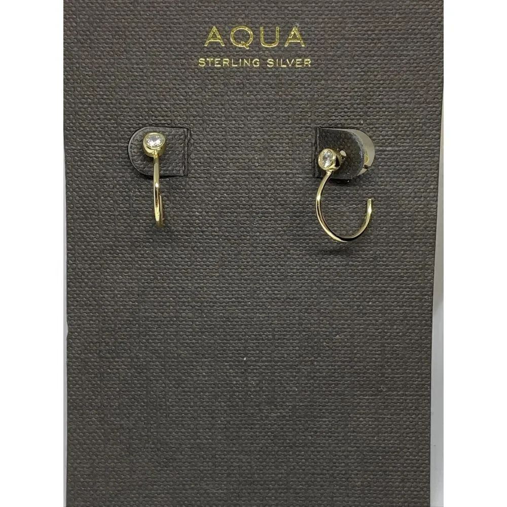 Aqua 124363GCL Hook Earring in 18K Gold-Plated Sterling Silver MSRP $96 JW52
